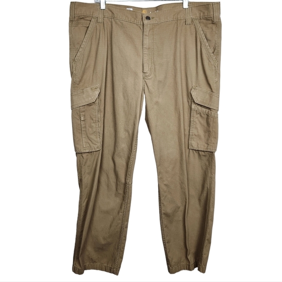 Carhartt Force Relaxed Fit Khaki Tan Cargo Pants Ripstop Men's Size 42x30 - Picture 1 of 10